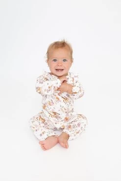 Pretty Woodland Ruffle Sleeve Romper -Baby Product Shop 100F3WOO F23 LIFESTYLE