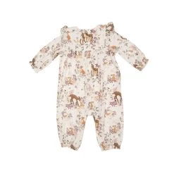 Pretty Woodland Ruffle Sleeve Romper -Baby Product Shop 100F3WOO V2