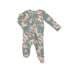 Woodrose Ruffle 2-Way Zipper Footie