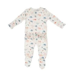 Ocean Cuddles Ruffle Back 2-Way Zipper Footie -Baby Product Shop 128S3OCC V2