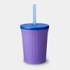 12oz Silicone Straw Cup (Purple/Navy) -Baby Product Shop 12oz silicone straw cup purple navy silikids silikids lil tulips 30921122807926