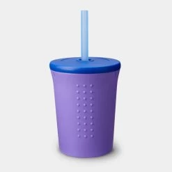 12oz Silicone Straw Cup (Purple/Navy)