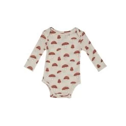 Sketchy Mushrooms Waffle Long Sleeve Bodysuit