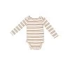 French Stripe Cashew Ribbed Long Sleeve Bodysuit -Baby Product Shop 147F3RCS
