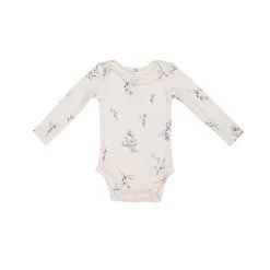 Wispy Floral Ribbed Long Sleeve Bodysuit