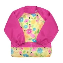 Green Sprouts Snap + Go® Easy-wear Long Sleeve Bib Pink Bee Floral