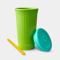 16oz Silicone Straw Cup - Lime/Sea -Baby Product Shop 16oz silicone straw cup lime sea silikids lil tulips 30921150267510