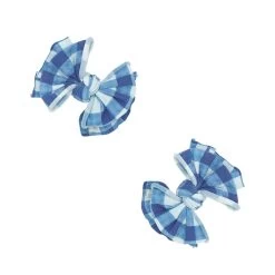 2Pk Baby Fab Clips: Blue Plaid
