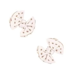 2PK Baby Shab Clips: Oatmeal / Taupe Dot