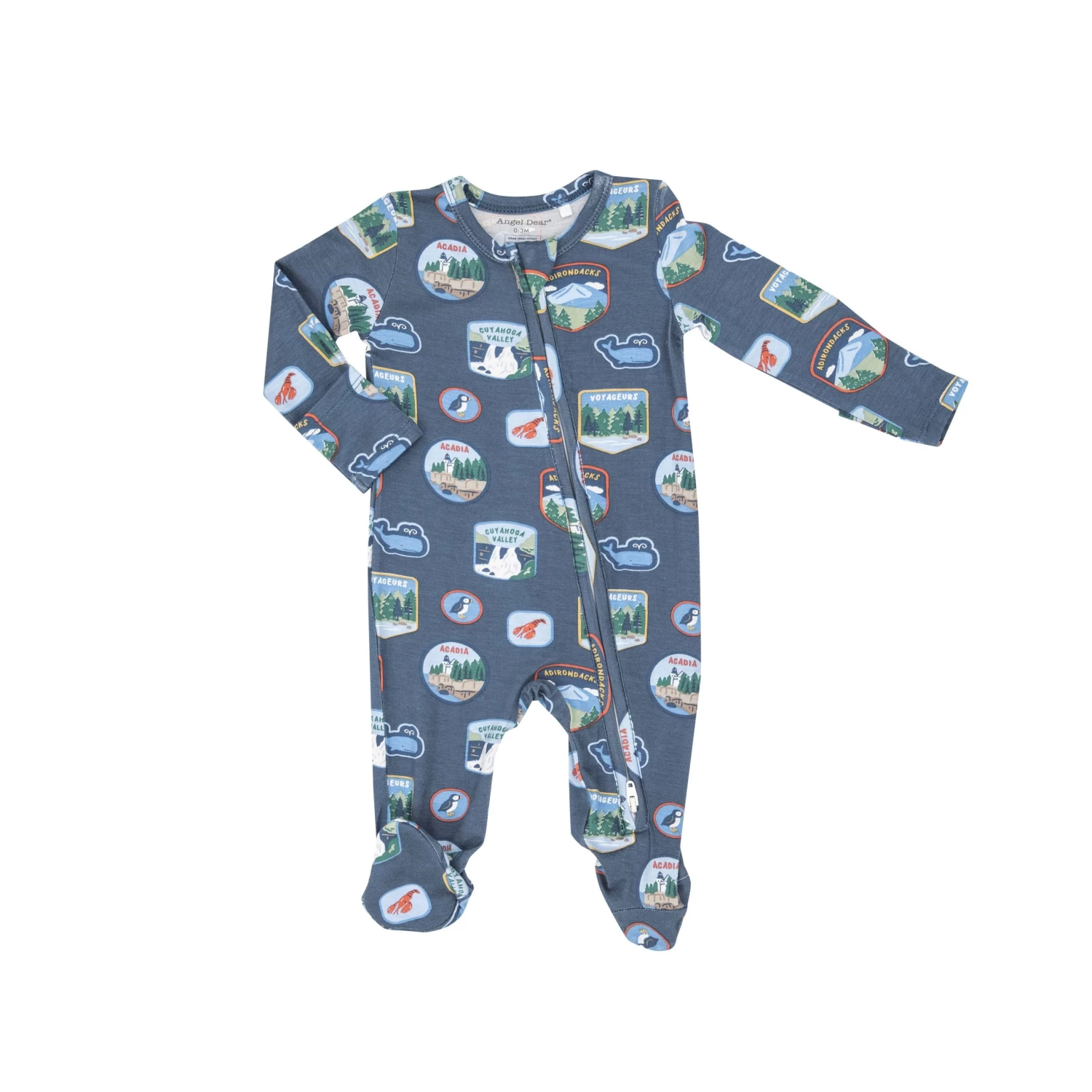 National Parks Patches New England 2-Way Zipper Footie 3 National Parks Patches New England 2-Way Zipper Footie