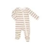 French Stripe Cashew Ribbed 2-Way Zipper Footie -Baby Product Shop 651F3RCS