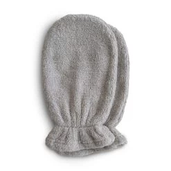 Mushie Organic Cotton Bath Mitt 2-Pack (Gray)
