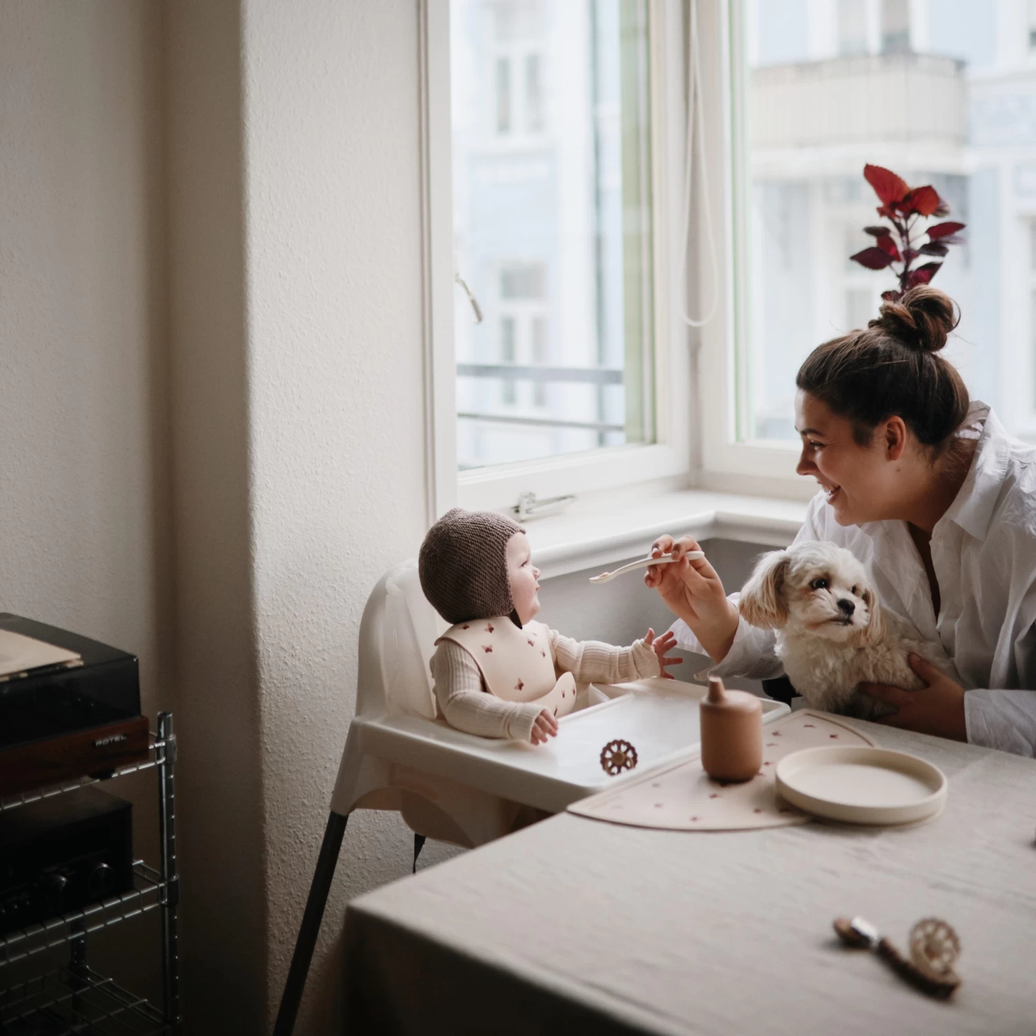 Mushie Classic Silicone Suction Plate (Powder Blue) 5 Mushie Classic Silicone Suction Plate (Powder Blue) - Image 3