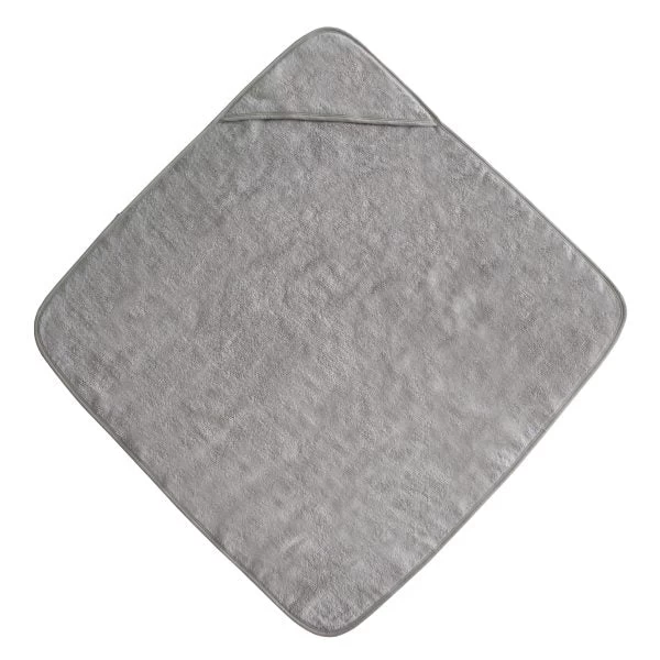 Mushie Organic Cotton Baby Hooded Towel (Gray) 5 Mushie Organic Cotton Baby Hooded Towel (Gray) - Image 3