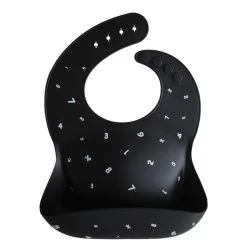 Mushie Silicone Baby Bib (Numbers Black)