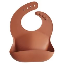 Mushie Silicone Baby Bib (Clay)
