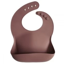 Mushie Silicone Baby Bib (Woodchuck)