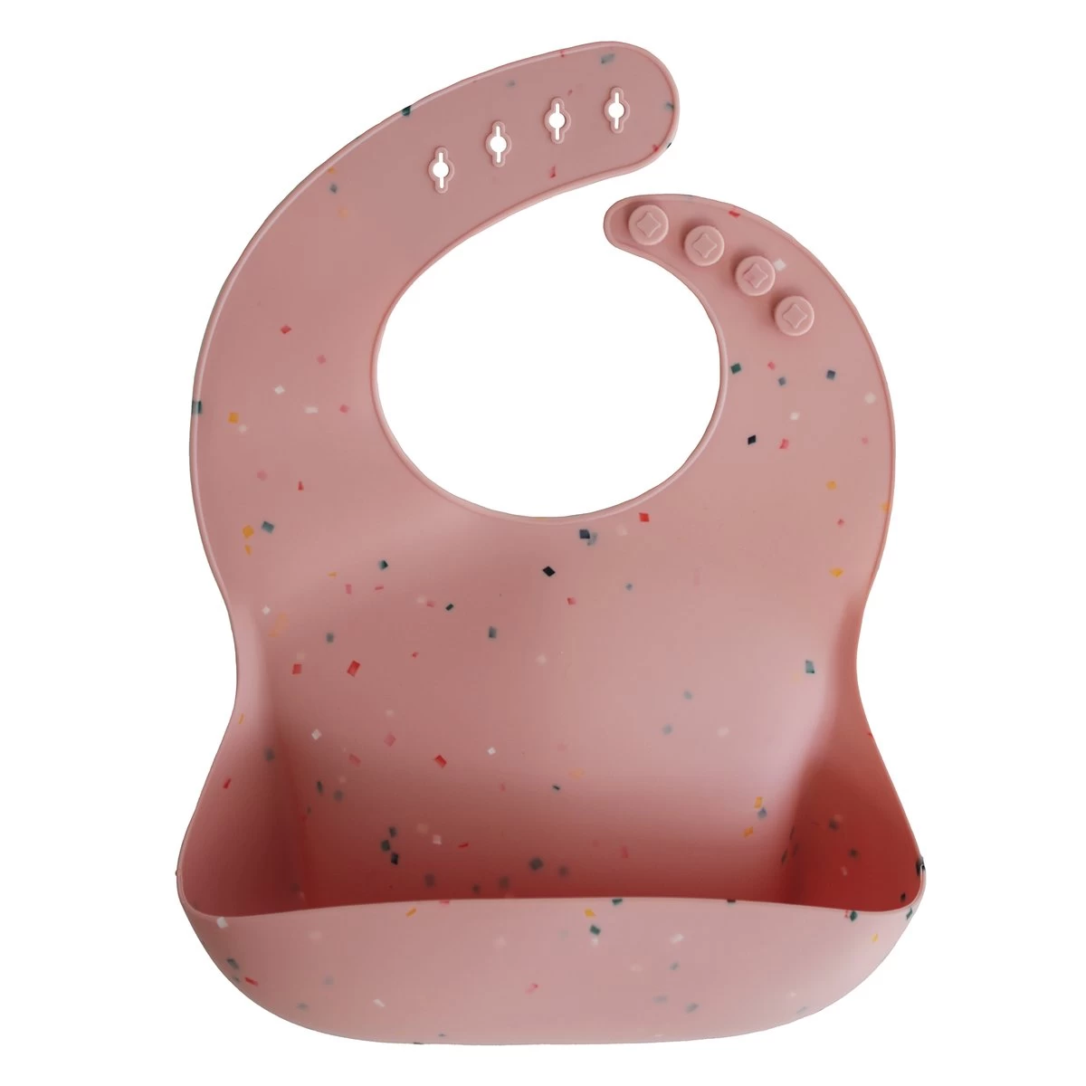 Mushie Silicone Baby Bib (Powder Pink Confetti) 3 Mushie Silicone Baby Bib (Powder Pink Confetti)