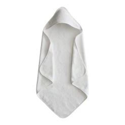 Mushie Organic Cotton Baby Hooded Towel (Pearl)