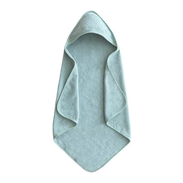 Mushie Organic Cotton Baby Hooded Towel (Sea Mist) 3 Mushie Organic Cotton Baby Hooded Towel (Sea Mist)