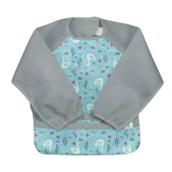 Green Sprouts Snap + Go® Easy-wear Long Sleeve Bib Aqua Swan