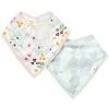 Bandana Bib Set - Shell Floral -Baby Product Shop bandana bib set shell floral loulou lollipop lil tulips 29569076265078