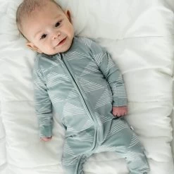 Blue Triangles Zip Romper -Baby Product Shop blue triangles zip romper brave little ones lil tulips 30510053720182