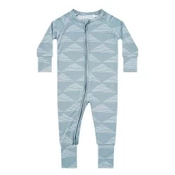 Blue Triangles Zip Romper