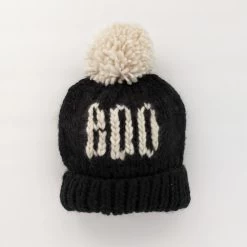 Boo Black Knit Beanie Hat