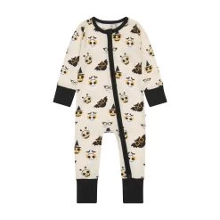 Boo Crew Halloween Bamboo Footless Zip Romper