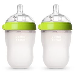 Comotomo Baby Bottle, Double Pack - 8 Oz - Green