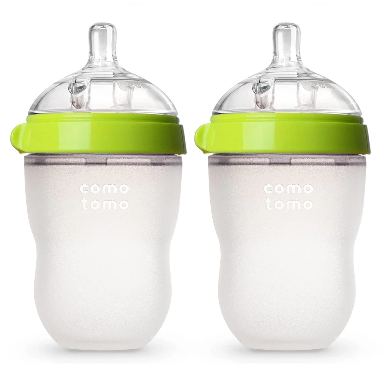 Comotomo Baby Bottle, Double Pack - 8 Oz - Green