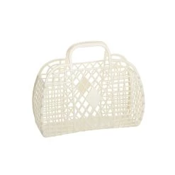 Cream Retro Jelly Basket - Small