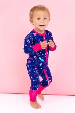 Deep Blue Galaxy Footless Zip Romper -Baby Product Shop deep blue galaxy footless zip romper bird bean baby toddler clothing lil tulips 31101527031926