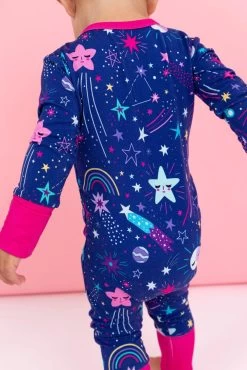 Deep Blue Galaxy Footless Zip Romper -Baby Product Shop deep blue galaxy footless zip romper bird bean baby toddler clothing lil tulips 31101527457910