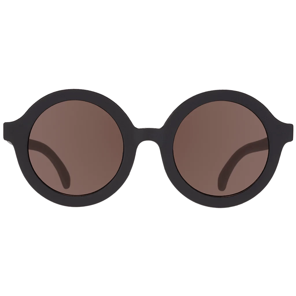 Euro Round Jet Black Sunglasses With Amber Lens 3 Euro Round Jet Black Sunglasses With Amber Lens