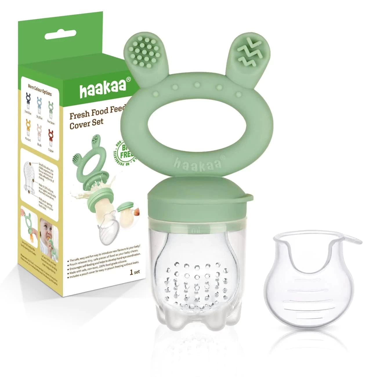 Haakaa Fresh Food Feeder - Pea Green 3 Haakaa Fresh Food Feeder - Pea Green