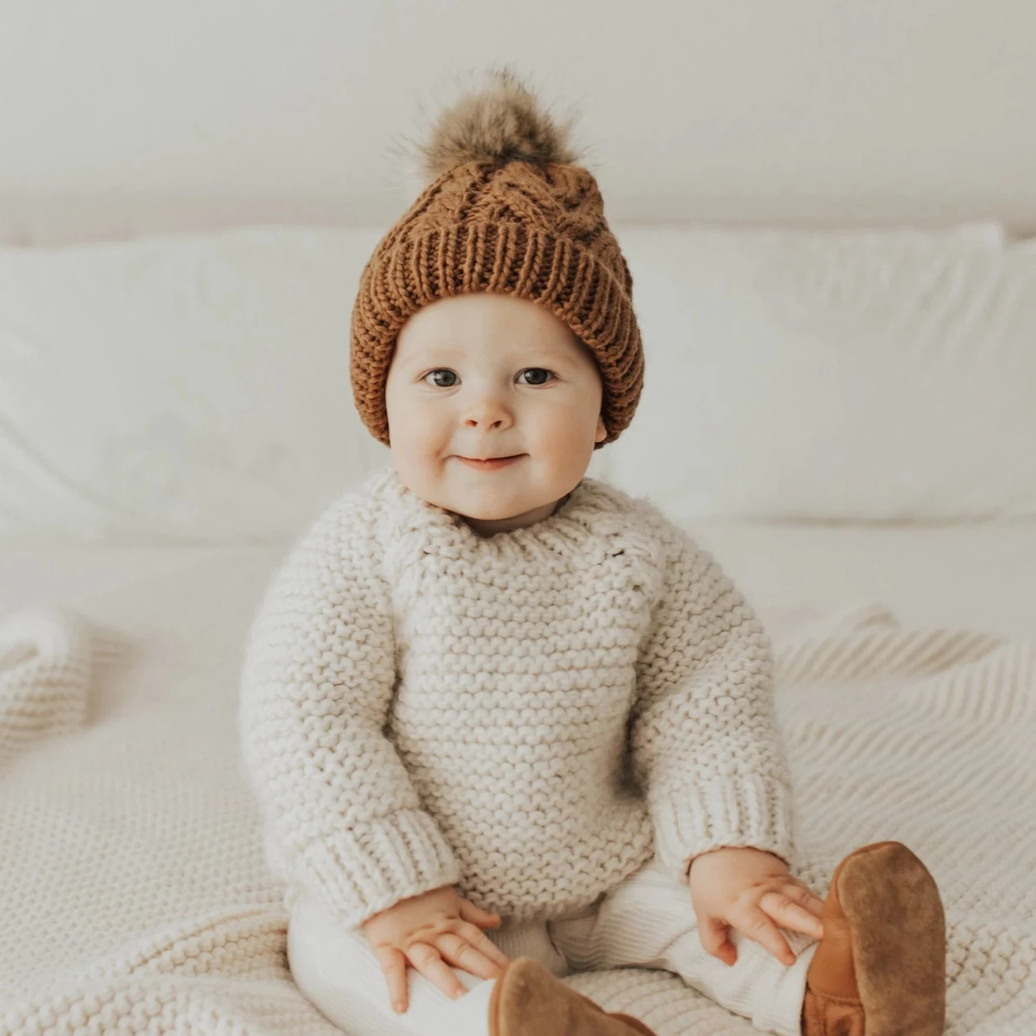 Natural Garter Stitch Crew Neck Sweater 4 Natural Garter Stitch Crew Neck Sweater - Image 2