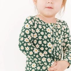 Green Floral Ribbed Zip Romper -Baby Product Shop green floral ribbed zip romper brave little ones lil tulips 31062797910134