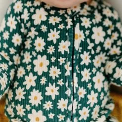 Green Floral Ribbed Zip Romper -Baby Product Shop green floral ribbed zip romper brave little ones lil tulips 31062797975670