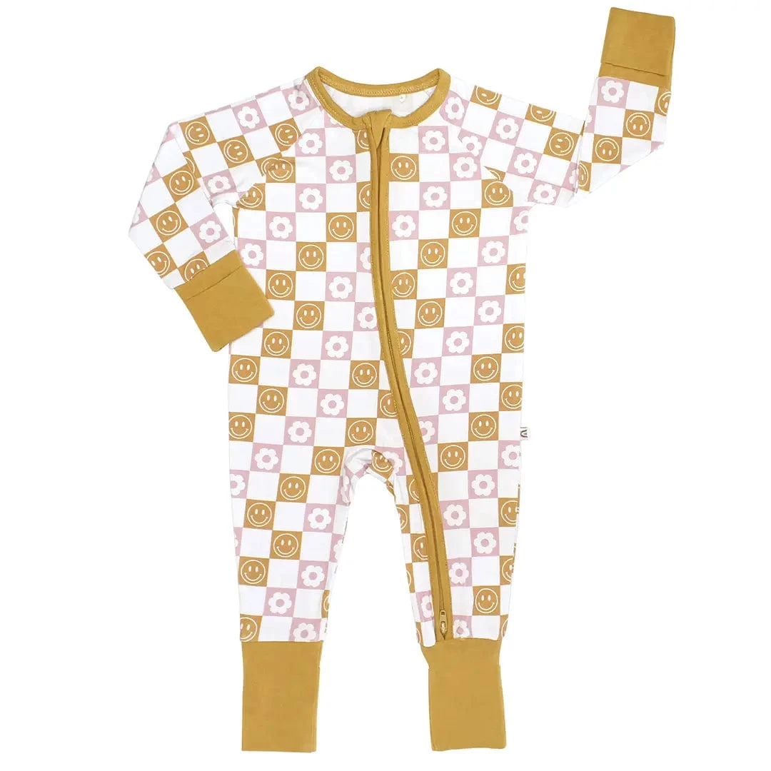 Happy Daze Pink Bamboo Convertible Romper Pajamas 3 Happy Daze Pink Bamboo Convertible Romper Pajamas