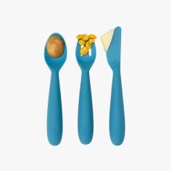Ezpz Happy Utensils - Blue -Baby Product Shop happy utensils blue ezpz lil tulips 29847982768246