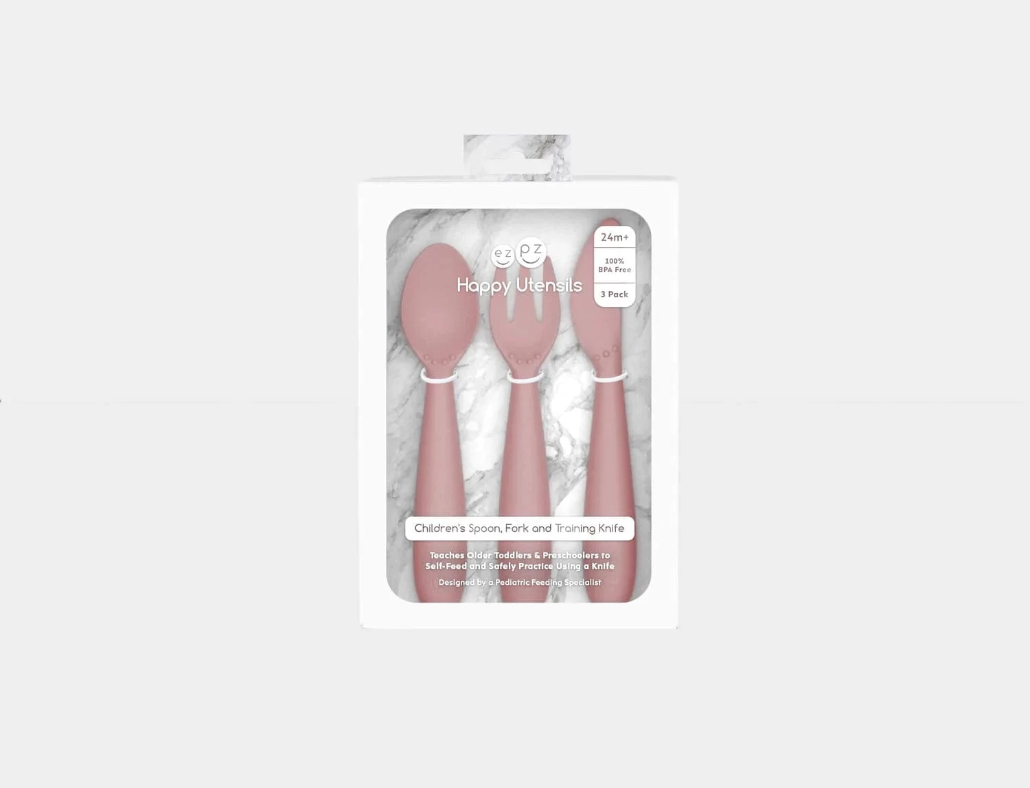Ezpz Happy Utensils - Blush 4 Ezpz Happy Utensils - Blush - Image 3