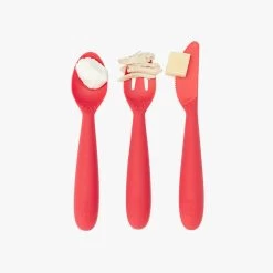 Ezpz Happy Utensils - Coral -Baby Product Shop happy utensils coral ezpz lil tulips 29847988928630