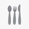 Ezpz Happy Utensils - Gray -Baby Product Shop happy utensils gray ezpz lil tulips 29847993352310