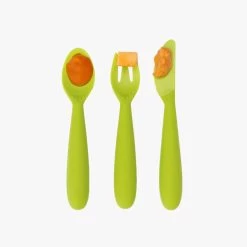 Ezpz Happy Utensils - Lime -Baby Product Shop happy utensils lime ezpz lil tulips 29848365432950