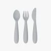 Ezpz Happy Utensils - Pewter -Baby Product Shop happy utensils pewter ezpz lil tulips 29848393711734