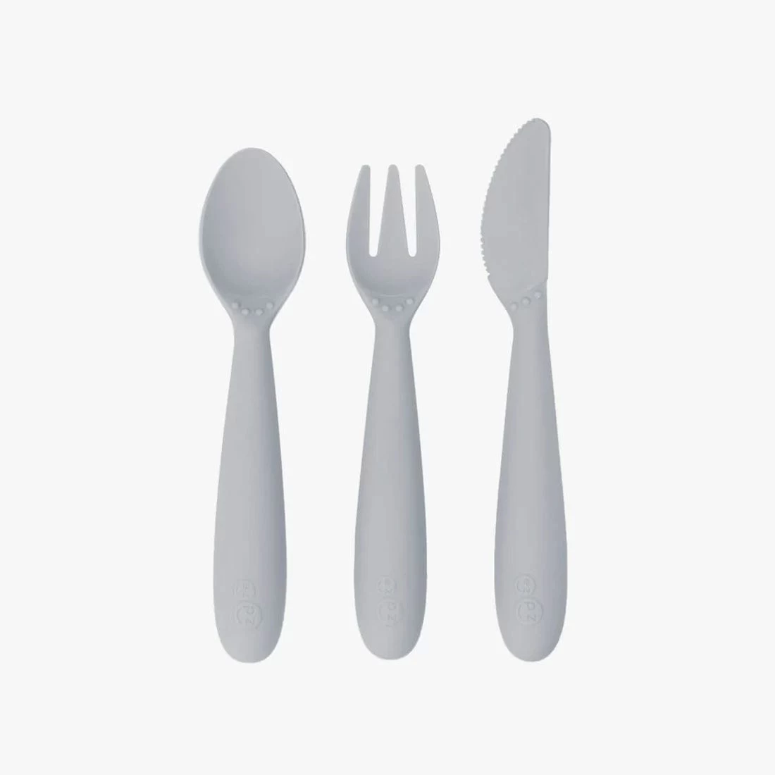 Ezpz Happy Utensils - Pewter 3 Ezpz Happy Utensils - Pewter