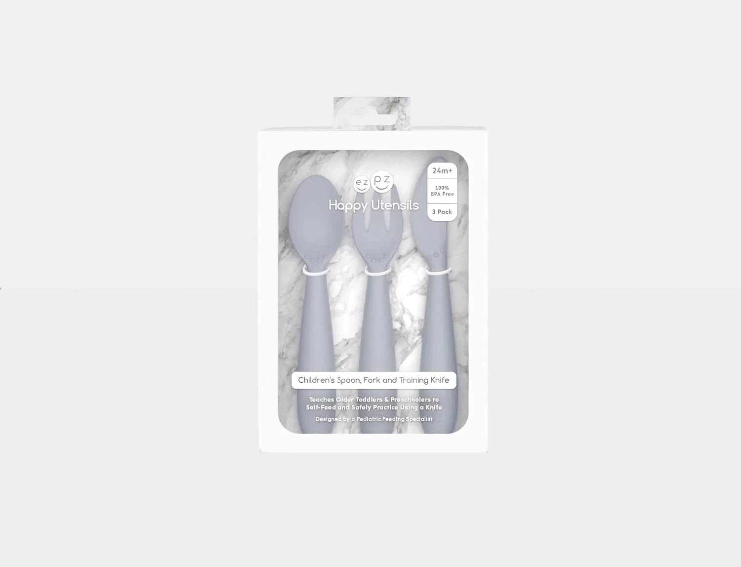 Ezpz Happy Utensils - Pewter 5 Ezpz Happy Utensils - Pewter - Image 3