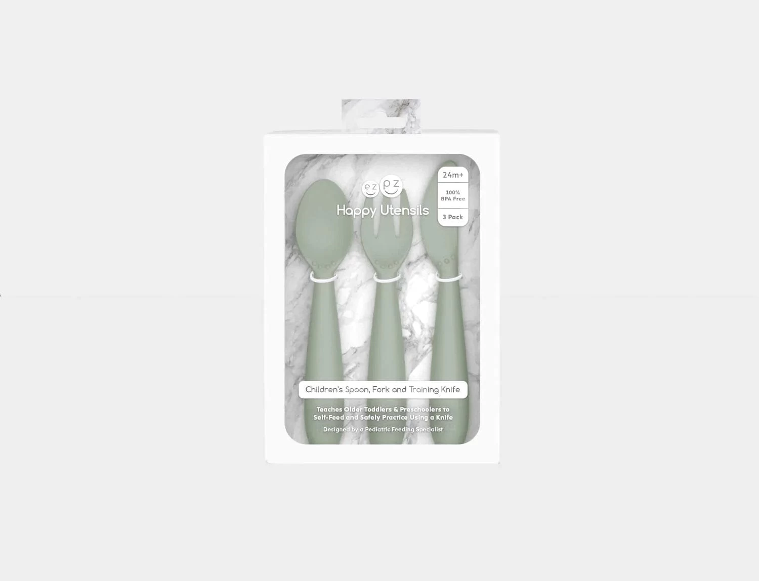 Ezpz Happy Utensils - Sage 5 Ezpz Happy Utensils - Sage - Image 3